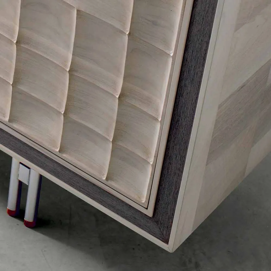 Credenza moderna di design con 3 ante in legno massello Anna Viadurini