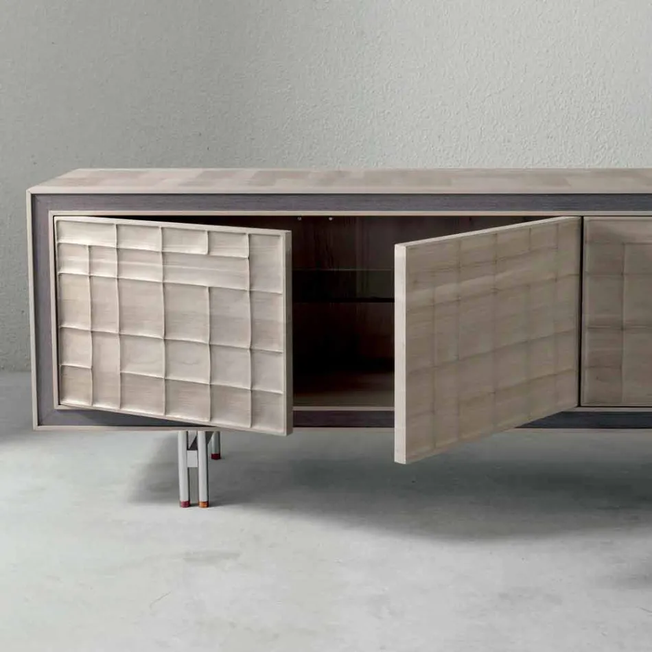 Credenza moderna di design con 3 ante in legno massello Anna Viadurini