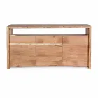 Credenza Moderna in Legno di Acacia con 2 Ante e 3 Cassetti Homemotion - Lauro Viadurini