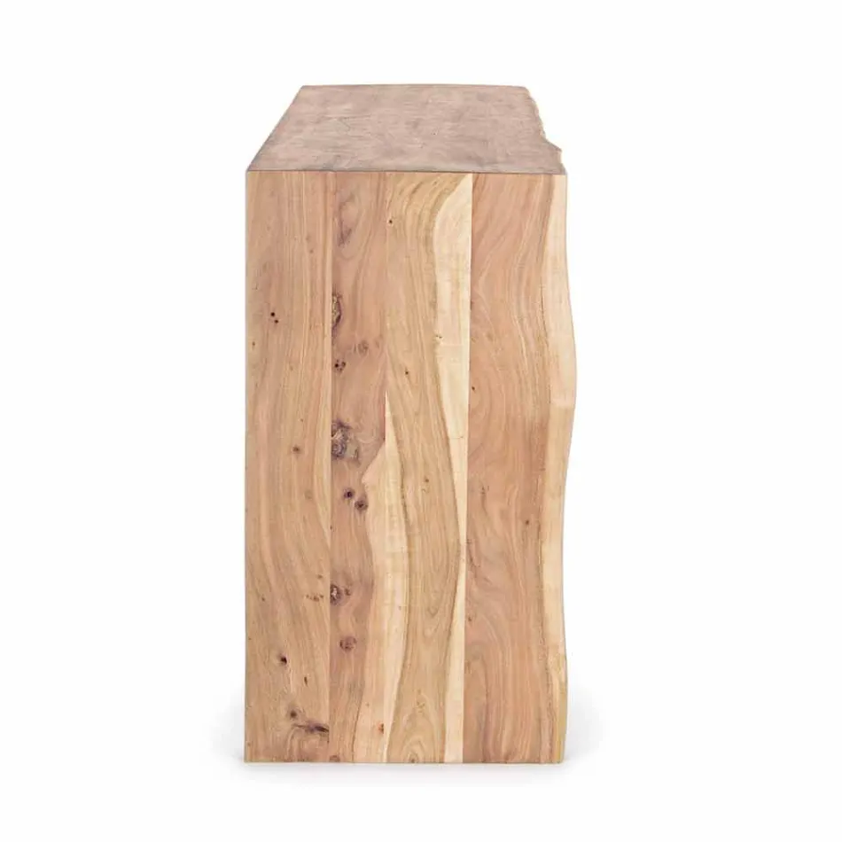 Credenza Moderna in Legno di Acacia con 2 Ante e 3 Cassetti Homemotion - Lauro Viadurini