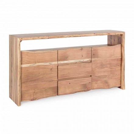 Credenza Moderna in Legno di Acacia con 2 Ante e 3 Cassetti Homemotion - Lauro Viadurini