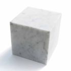 Cubo Fermacarte Design in Marmo Bianco di Carrara Satinato Made in Italy - Qubo Viadurini