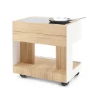 Cucina da Esterno 96x70x93 cm Realizzata in Teak Massiccio e Alluminio - Raffinata Viadurini