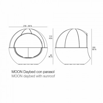 Daybed da Giardino Design Rotondo di Lusso con Parasole - Ulm Moon by Vondom
