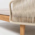 Daybed da Giardino in Teak, Alluminio, Corda e Cuscini - Jacub Viadurini