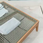 Daybed da Giardino in Teak, Alluminio, Corda e Cuscini - Jacub Viadurini