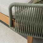 Daybed da Giardino in Teak, Alluminio, Corda e Cuscini - Jacub Viadurini