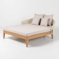 Daybed da Giardino in Teak, Alluminio, Corda e Cuscini - Jacub