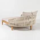 Daybed da Giardino in Teak, Alluminio, Corda e Cuscini - Jacub Viadurini