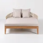 Daybed da Giardino in Teak, Alluminio, Corda e Cuscini - Jacub Viadurini