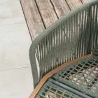 Daybed da Giardino in Teak, Alluminio, Corda e Cuscini - Jacub Viadurini