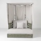 Daybed da Giardino in Teak, Alluminio, Corda ROPE+ e Cuscini - Arcangelo Viadurini