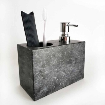 Dispenser per Sapone Liquido con Bicchiere in Marmo Made in Italy - Clik