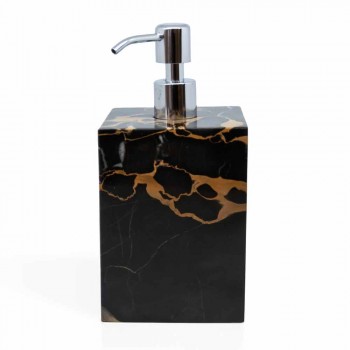 Dispenser Sapone Liquido da Bagno Design Quadrato in Marmo Portoro - Maelissa