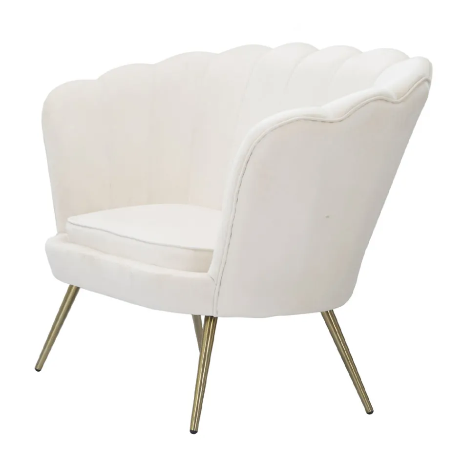 Divanetto 2 Posti Moderno in Velluto con Piedini in Ferro Dorato - Annina Viadurini