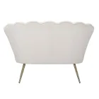 Divanetto 2 Posti Moderno in Velluto con Piedini in Ferro Dorato - Annina Viadurini