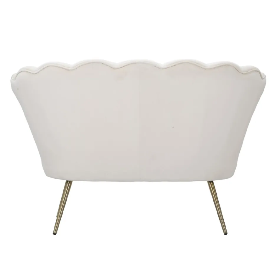 Divanetto 2 Posti Moderno in Velluto con Piedini in Ferro Dorato - Annina Viadurini