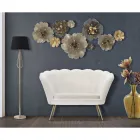 Divanetto 2 Posti Moderno in Velluto con Piedini in Ferro Dorato - Annina Viadurini