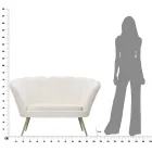 Divanetto 2 Posti Moderno in Velluto con Piedini in Ferro Dorato - Annina Viadurini