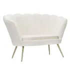 Divanetto 2 Posti Moderno in Velluto con Piedini in Ferro Dorato - Annina Viadurini