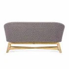 Divano 2 Posti da Esterno in Tessuto con Struttura in Teak, Homemotion - Azeno Viadurini