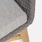 Divano 2 Posti da Esterno in Tessuto con Struttura in Teak, Homemotion - Azeno Viadurini