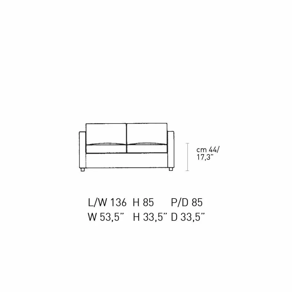 Divano 2 Posti Imbottito e Rivestito in Pelle Made in Italy Pregiato - Centauro Viadurini