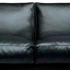 Divano 2 Posti in Pelle con Piedini in Legno Noce Made in Italy - Alessandria Viadurini