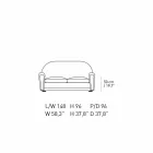 Divano 2 Posti Rivestito in Pelle con Piedini Laccato Made in Italy - Pegolo Viadurini