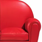 Divano 2 Posti Rivestito in Pelle con Piedini Laccato Made in Italy - Pegolo Viadurini