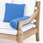 Divano 3 Posti da Giardino in Teak Naturale Spazzolato - Artes  Viadurini