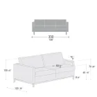 Divano 3 Posti da Salotto in Pelle, Legno e Metallo Made in Italy - Bizzarro Viadurini