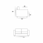 Divano a 2 posti maxi moderno in ecopelle/tessuto made in Italy Mora Viadurini