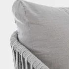 Divano a 3 Posti da Esterno di Design Bianco e Grigio Homemotion - Rubio Viadurini