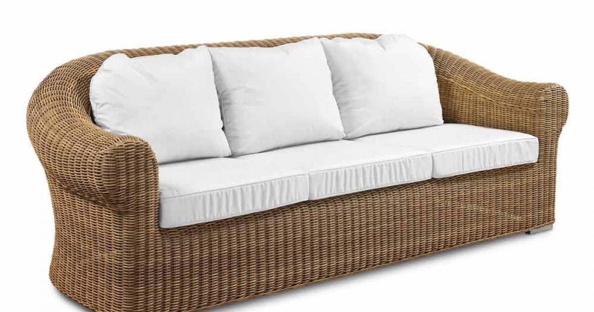 Divano da Giardino Posti Design Lusso in Rattan Sintetico