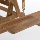 Divano a Dondolo da Giardino 2 Posti in Legno di Acacia con Telo Bianco - Roxen Viadurini