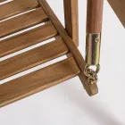 Divano a Dondolo da Giardino 2 Posti in Legno di Acacia con Telo Bianco - Roxen Viadurini