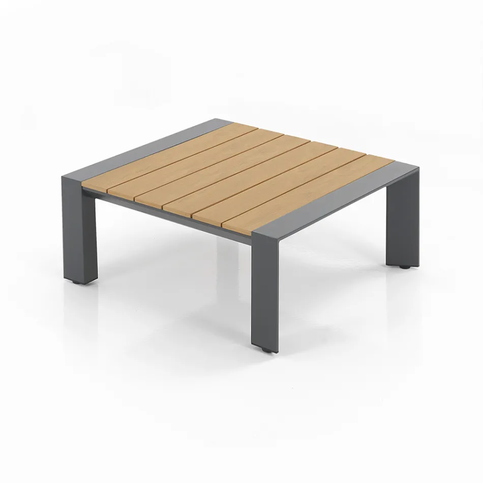 Divano Angolare con Tavolino per Esterni e Interni in Alluminio - Mettre Viadurini