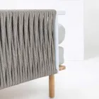 Divano Angolare Esagonale da Giardino in Teak e Corda - Bellatrix Viadurini