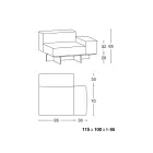 Divano Angolare Sinistro con Base in Vetro Extrachiaro Made in Italy - Rory Viadurini