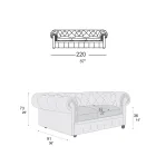 Divano Classico con Piedini a Cipolla in Legno di Faggio Made in Italy - Spassoso Viadurini