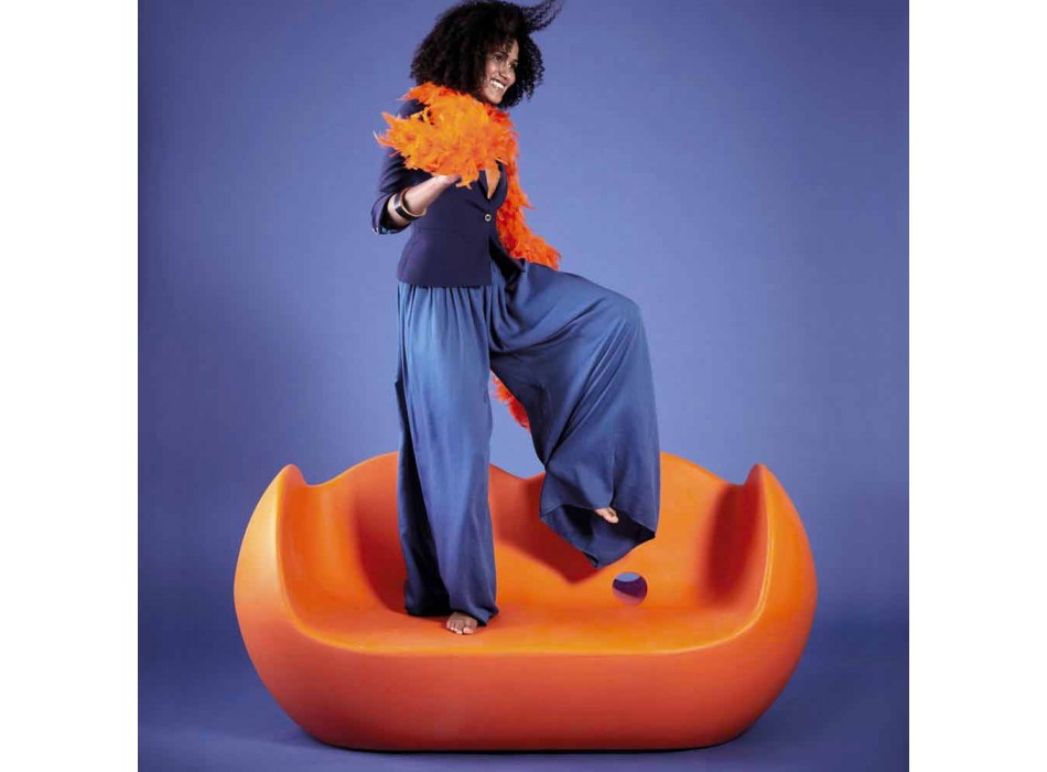 Divano colorato a dondolo Slide Blossy design moderno fatto in Italia