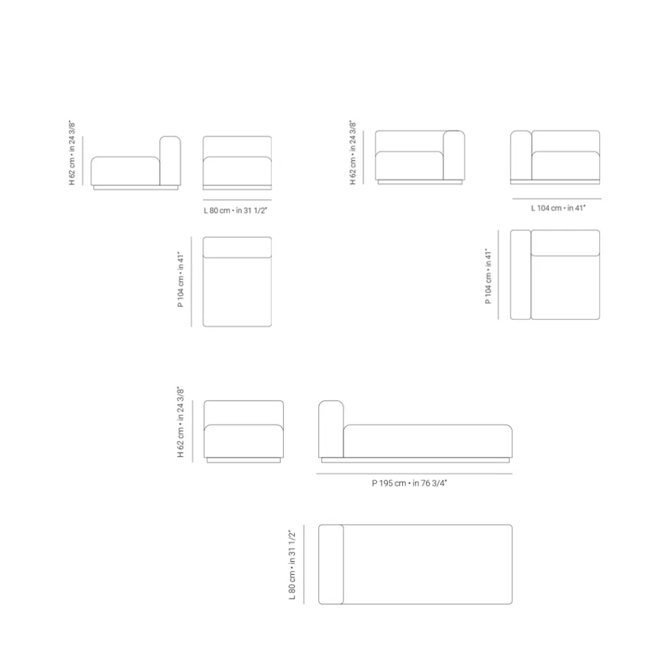 Divano Componibile da Giardino in Tessuto Idrorepellente Made in Italy - Bahias Viadurini