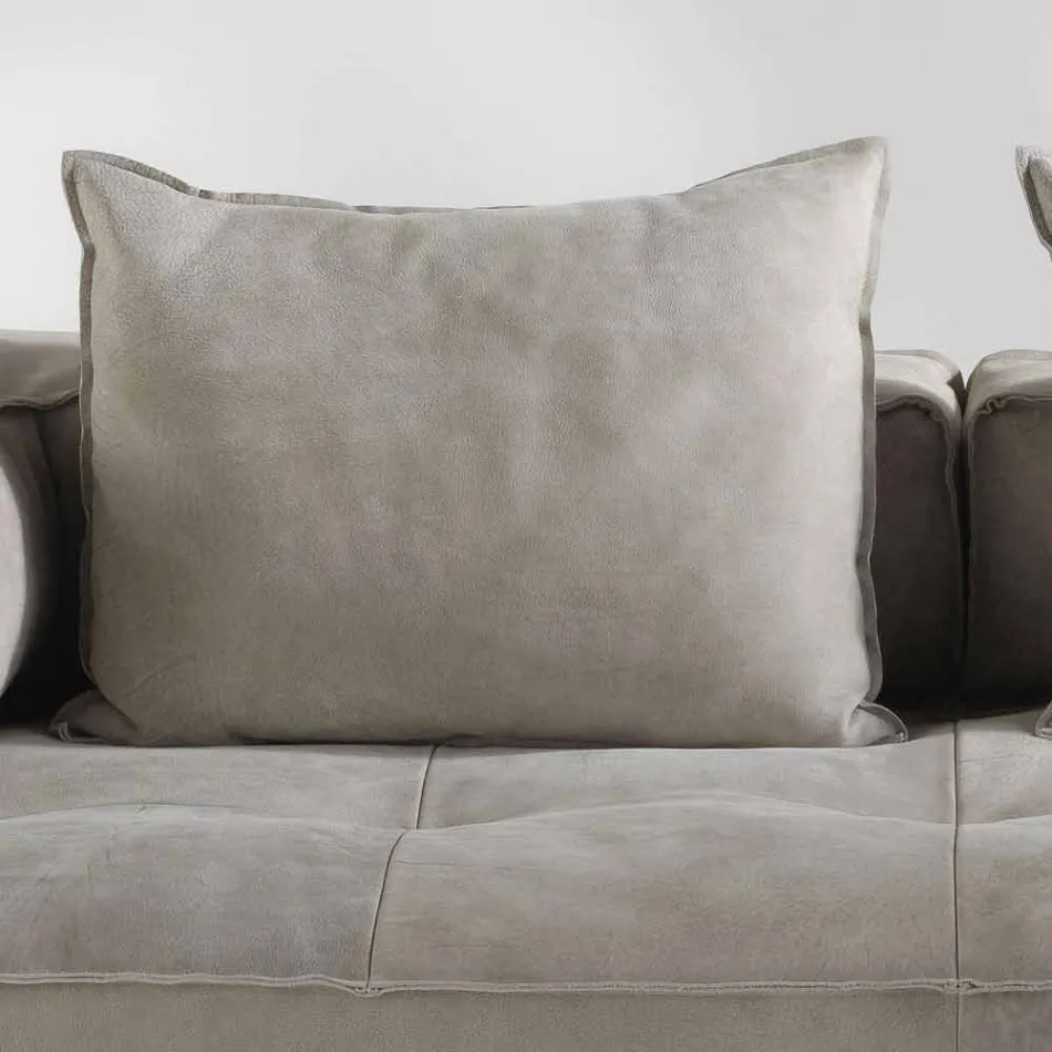 Divano componibile design moderno Cardo, rivestimento in pelle Viadurini