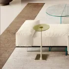 Divano con Base in Vetro Extrachiaro e Seduta in Tessuto Made in Italy - Rory Viadurini