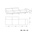 Divano con Base in Vetro Extrachiaro e Seduta in Tessuto Made in Italy - Rory Viadurini