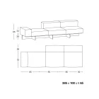 Divano con Base in Vetro Extrachiaro e Seduta in Tessuto Made in Italy - Rory Viadurini