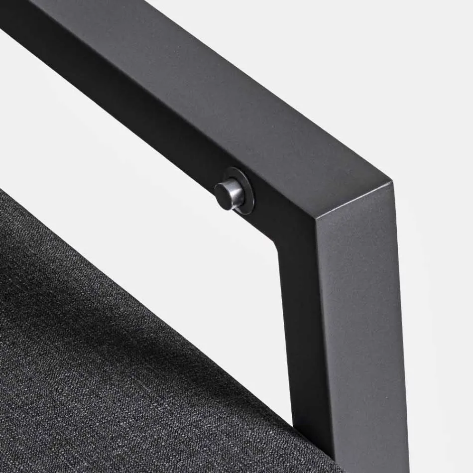 Divano da Esterno in Tessuto e Alluminio con Schienale Reclinabile - Nathy Viadurini