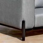 Divano da Giardino 3 Posti con Pouf di Lusso in Alluminio e Tessuto - Filomena Viadurini