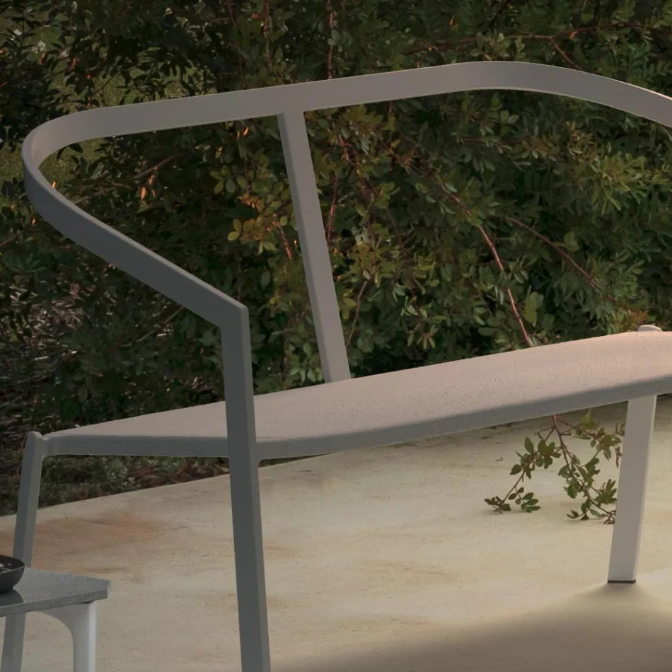 Divano da Giardino Base Alluminio e Seduta Textilene Made in Italy - Maureen Viadurini